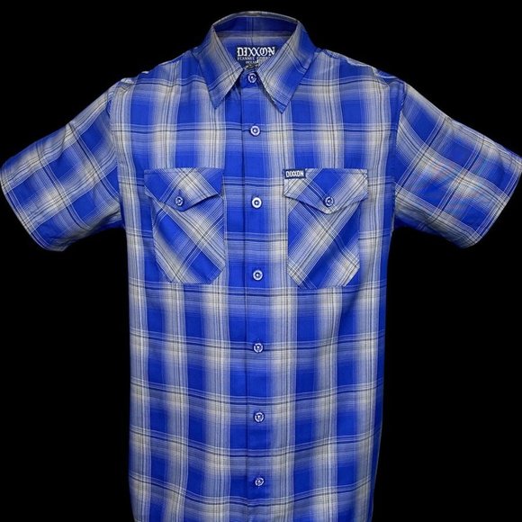 Dixxon Flannel Company Bamboo Short Sleeve Button Up in Ocean Blvd Size Medium - Picture 2 of 9